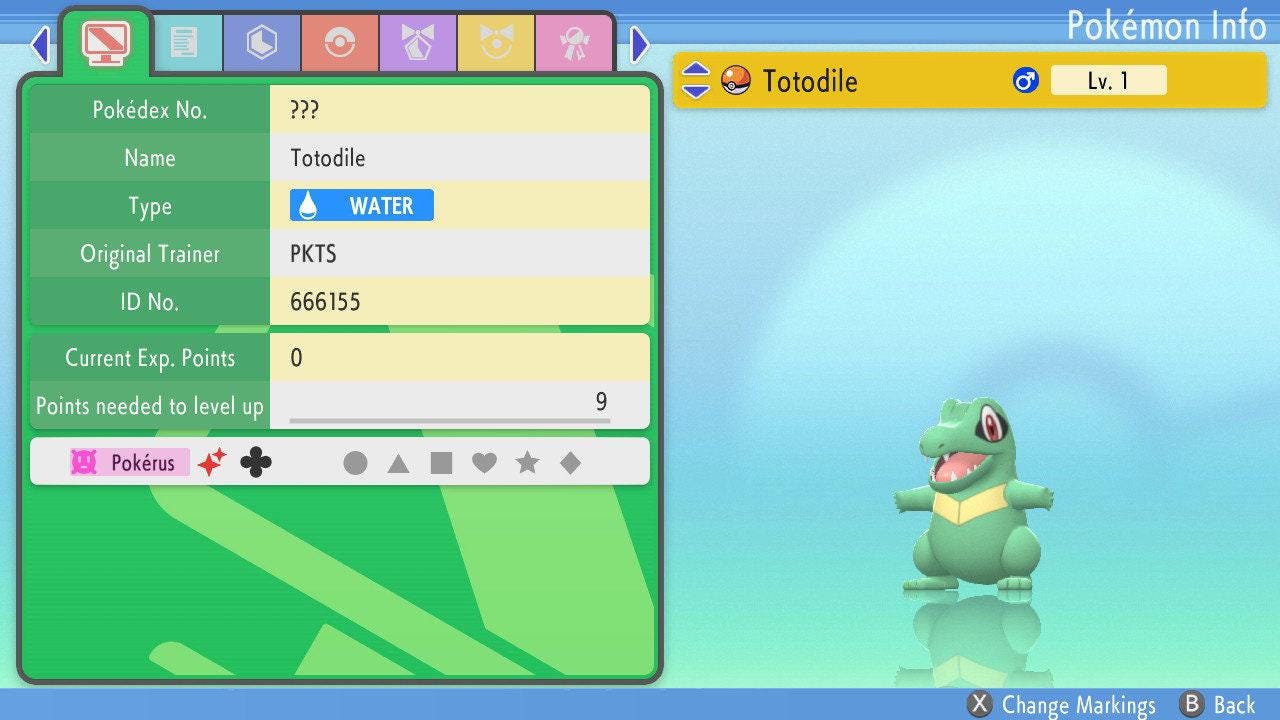 SHINY 6IV TOTODILE Pokemon Brilliant Diamond Shining Pearl 6IV Competitive Battle Ready – Brilliant Diamond & Shining Pearl Pokémon card photo