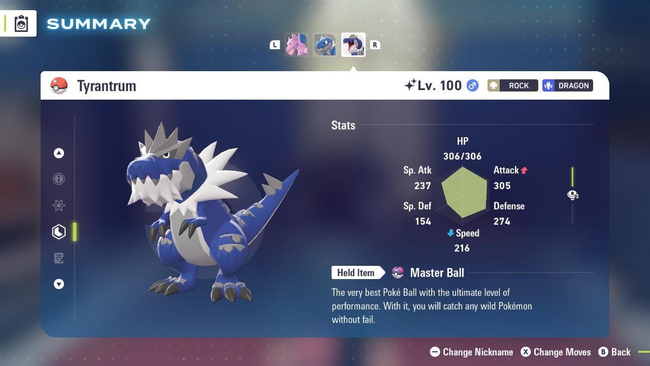 Shiny TYRANTRUM Pokémon Legends ZA 6IV Competitive Battle Ready Pokémon card photo 2