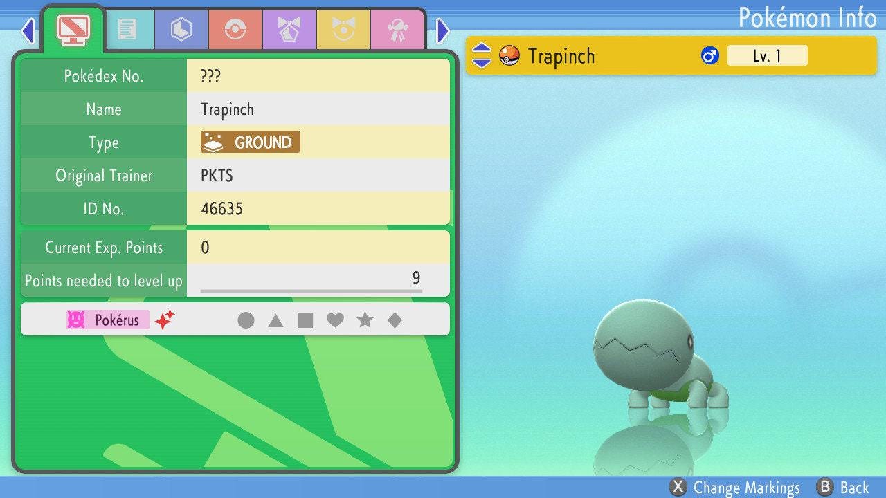 SHINY 6IV TRAPINCH Pokemon Brilliant Diamond Shining Pearl 6IV Competitive Battle Ready – Brilliant Diamond & Shining Pearl Pokémon card photo