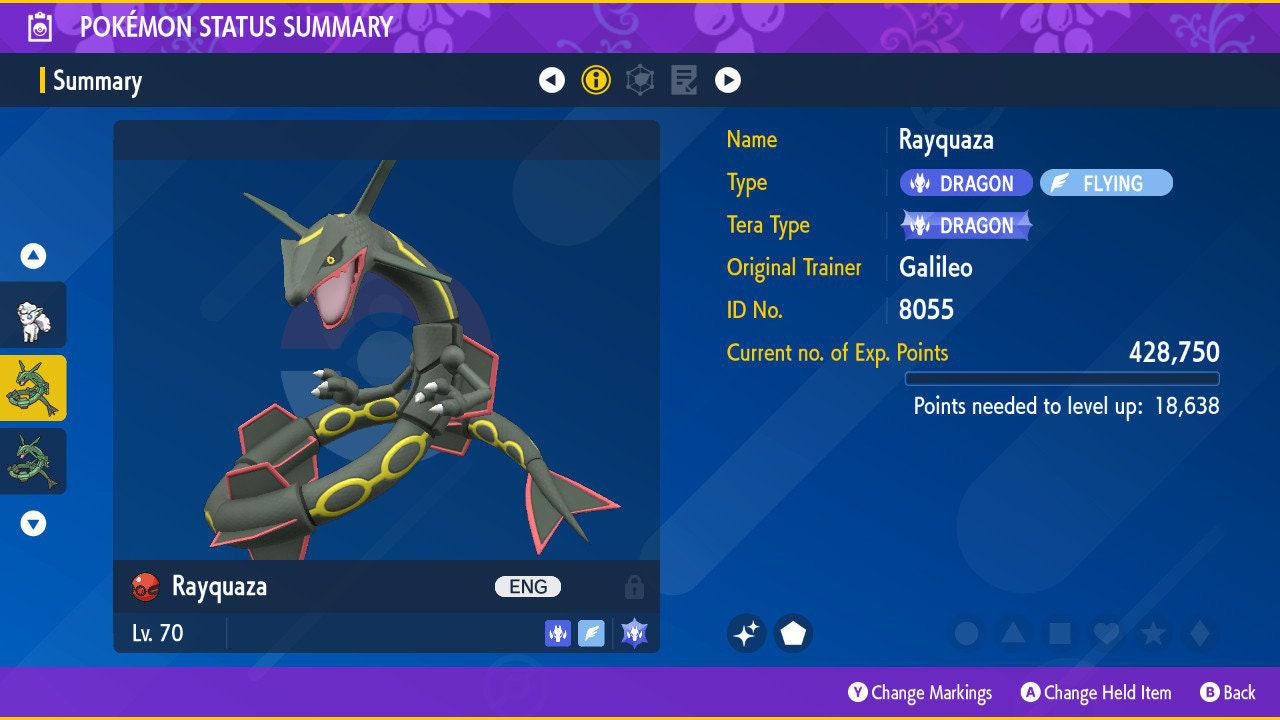 GALILEO RAYQUAZA EVENT Pokémon Scarlet Violet 6IV Competitive Battle Ready Pokémon card photo 2