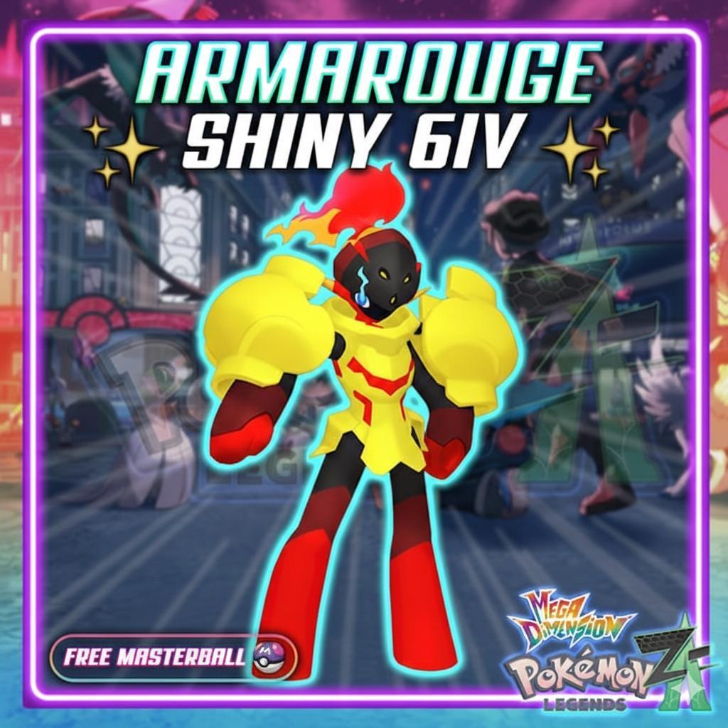 Shiny Armarouge Pokemon Legends ZA Mega Dimension DLC 6IV Competitive Battle Ready Pokémon card photo