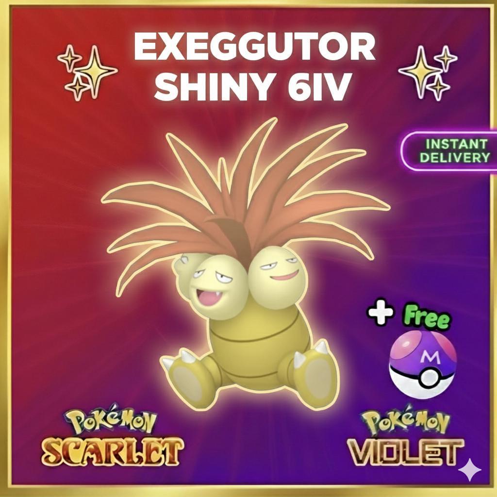 Foto de la carta Pokémon Pokémon Escarlata Púrpura variocolor 6IV Exeggutor listo para la batalla EV entrenado Ot personalizado Intercambio SV ENTREGA RÁPIDA LISTO