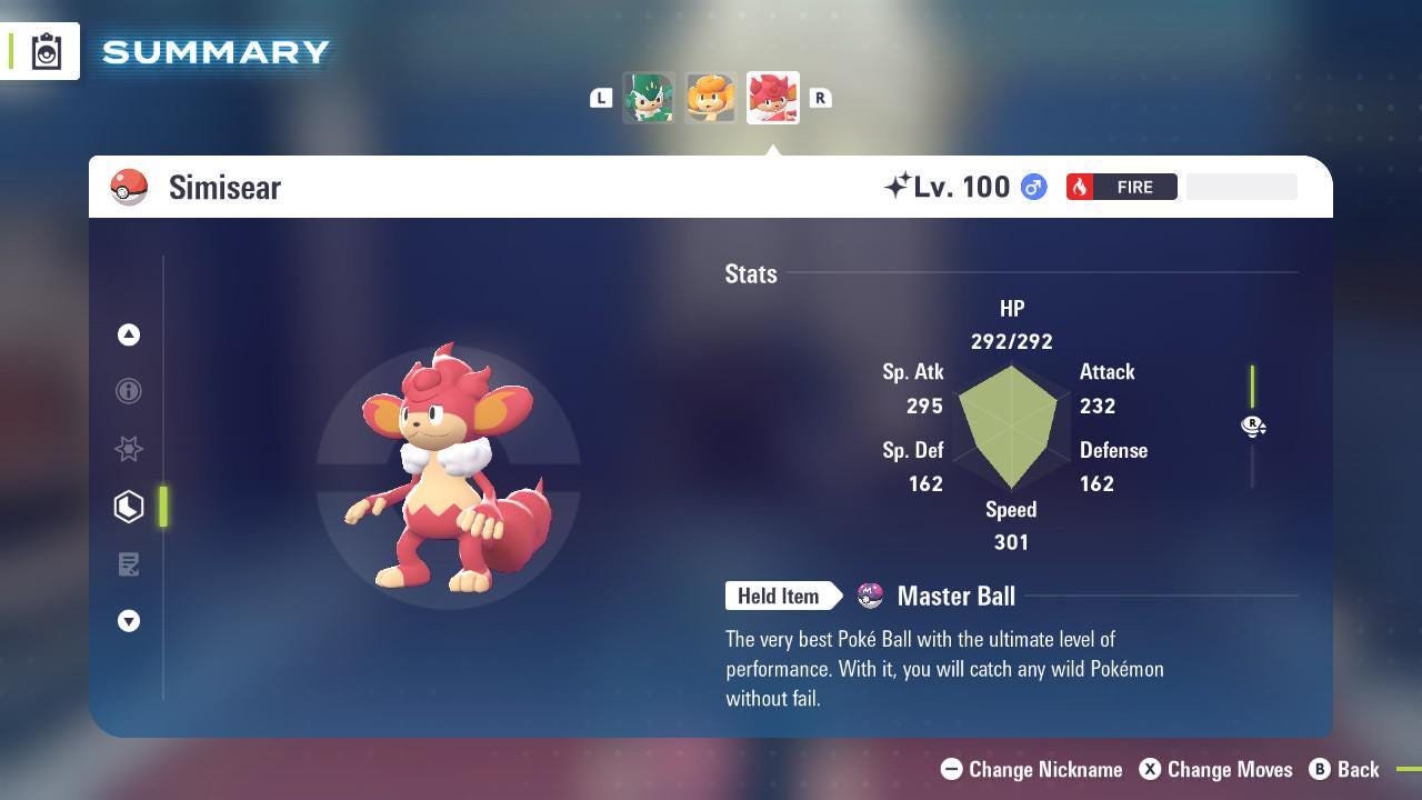 Shiny SIMISEAR Pokémon Legends ZA 6IV Competitive Battle Ready Pokémon card photo