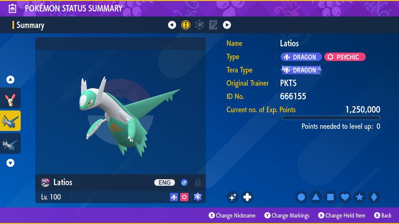Shiny LATIOS Pokémon Scarlet and Violet 6IV Competitive Battle Ready Pokémon card photo 2
