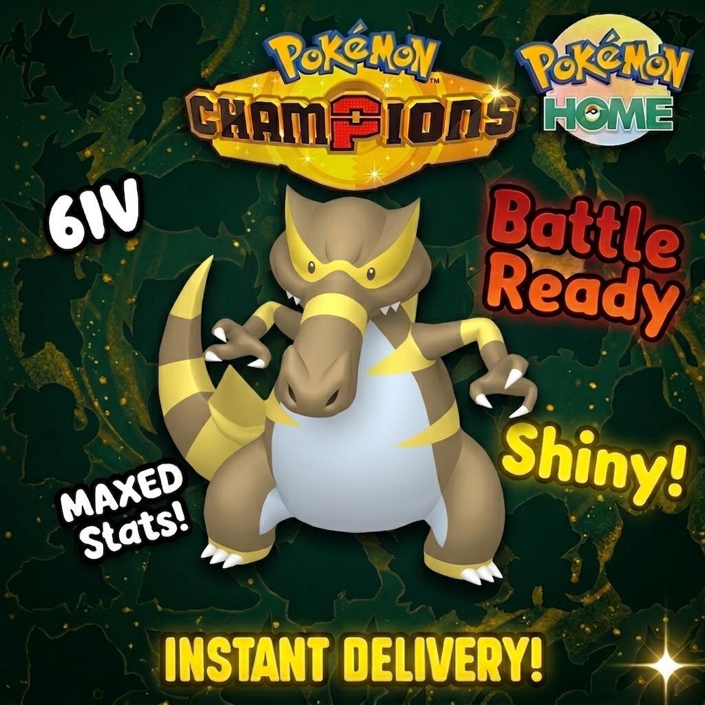 Shiny Krookodile Pokémon Champions 6IV Competitive Battle Ready – Champions Pokémon card photo
