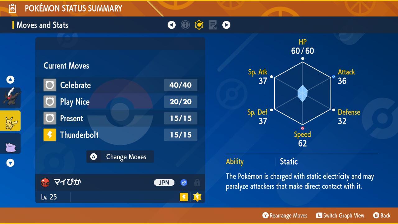 Shiny Event 25th Birthday Pikatto Pika Pika Pikachu Pokémon Legends ZA 6IV Competitive Battle Ready Pokémon card photo 2