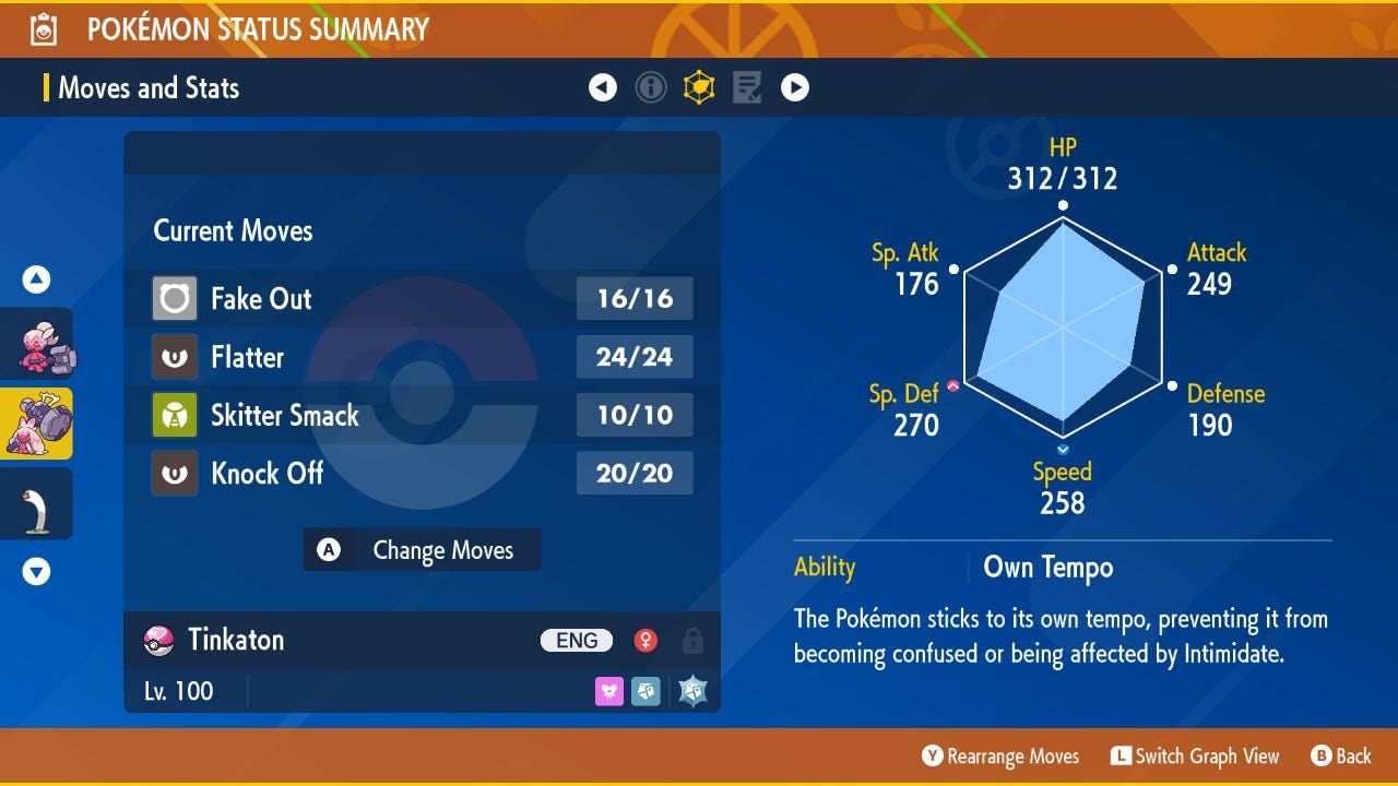 Foto de la carta Pokémon Shiny TINKATON Pokémon Escarlata Púrpura 6IV Listo para la batalla competitiva 2