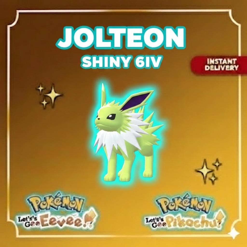 Shiny Jolteon Lets Go Pikachu Eevee 6IV Competitive Battle Ready – Shiny Pokémon Pokémon card photo