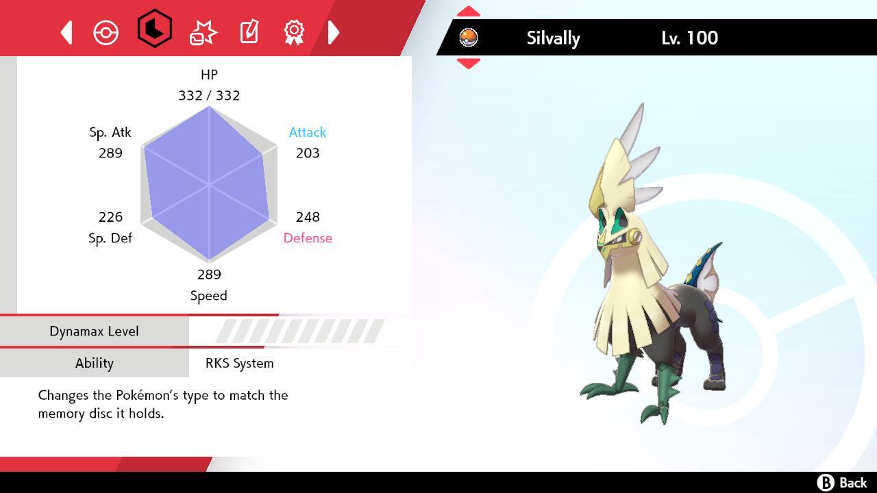 Shiny SILVALLY Pokemon Sword Shield 6IV Competitive Battle Ready Pokémon card photo 2