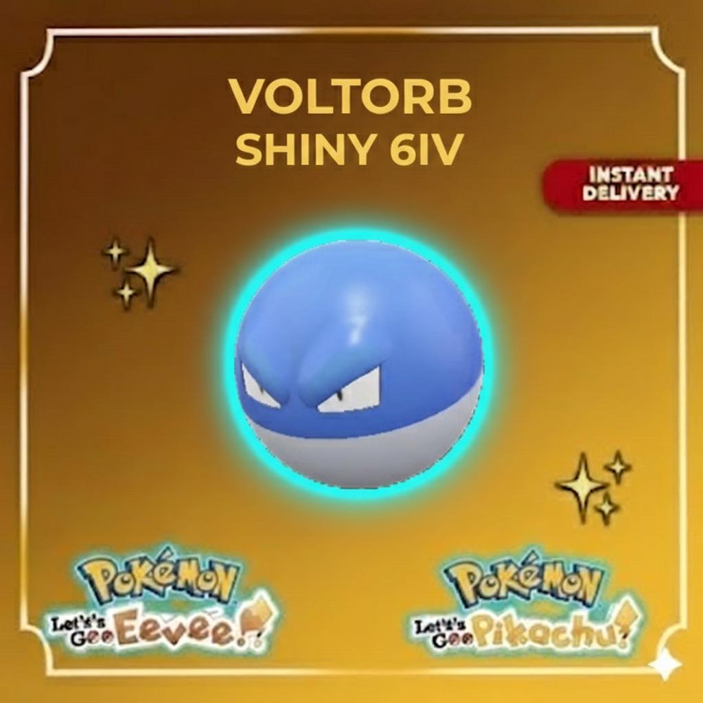 Shiny Voltorb Lets Go Pikachu Eevee 6IV Competitive Battle Ready – Pokémon Let's Go Pokémon card photo