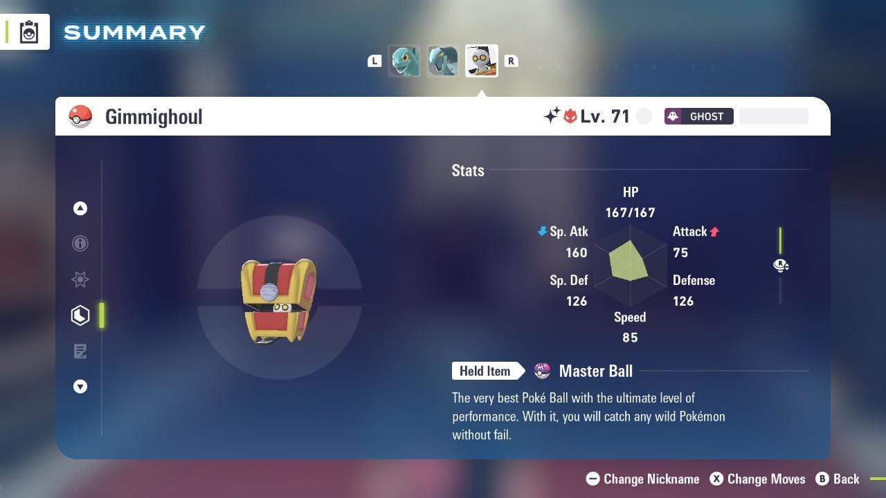 Shiny Alpha Gimmighoul Pokémon Legends ZA 6IV Competitive Battle Ready Pokémon card photo 2