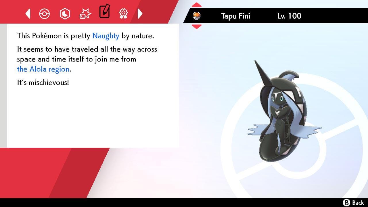 Shiny 6IV TAPU FINI Pokemon Sword Shield 6IV Competitive Battle Ready Pokémon card photo 4