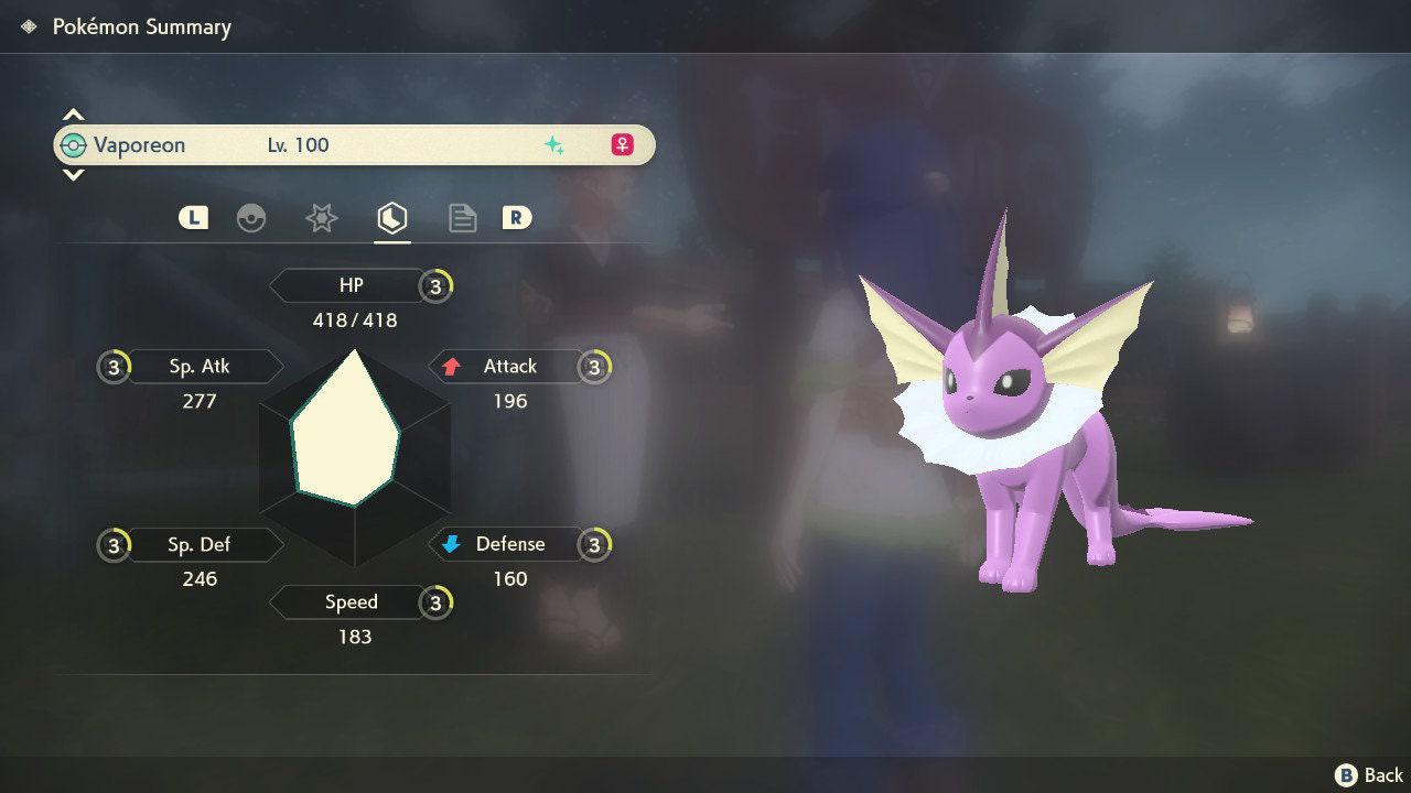 Shiny VAPOREON Pokemon Legends Arceus 6IV Competitive Battle Ready Pokémon card photo 2