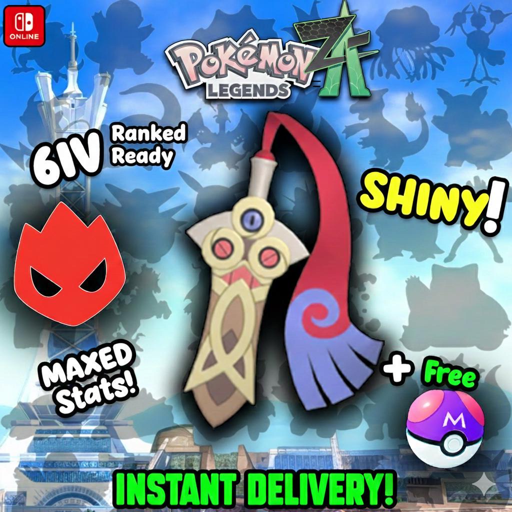 Pokemon Za Lvl 5 Adamant SHINY ALPHA 6IV Honedge Pokémon Legends ZA 6IV Competitive Battle Ready Pokémon card photo