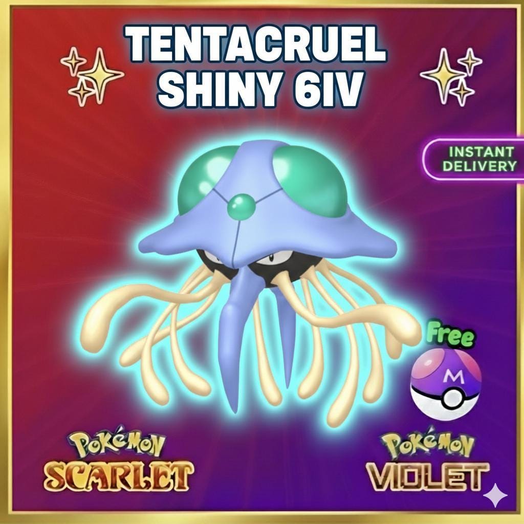 Pokemon Scarlet and Violet Shiny TENTACRUEL 6IV Competitive Battle Ready Pokémon card photo