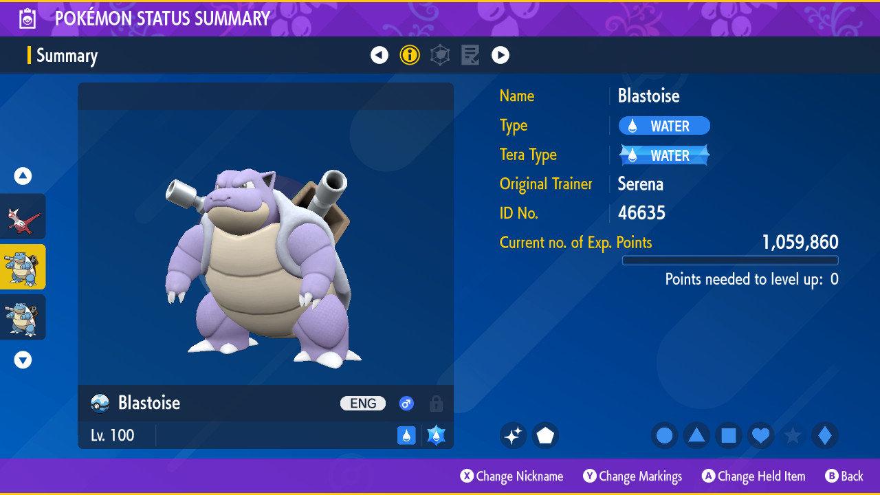 Shiny BLASTOISE Pokémon Scarlet and Violet 6IV Competitive Battle Ready Pokémon card photo 2
