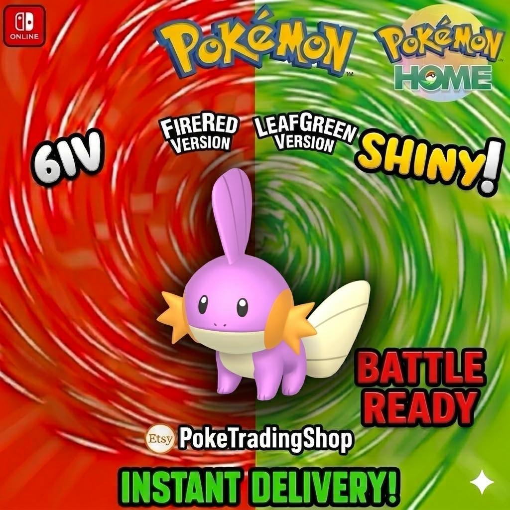 SHINY MUDKIP Pokémon FireRed LeafGreen 6IV Competitive Battle Ready Pokémon card photo