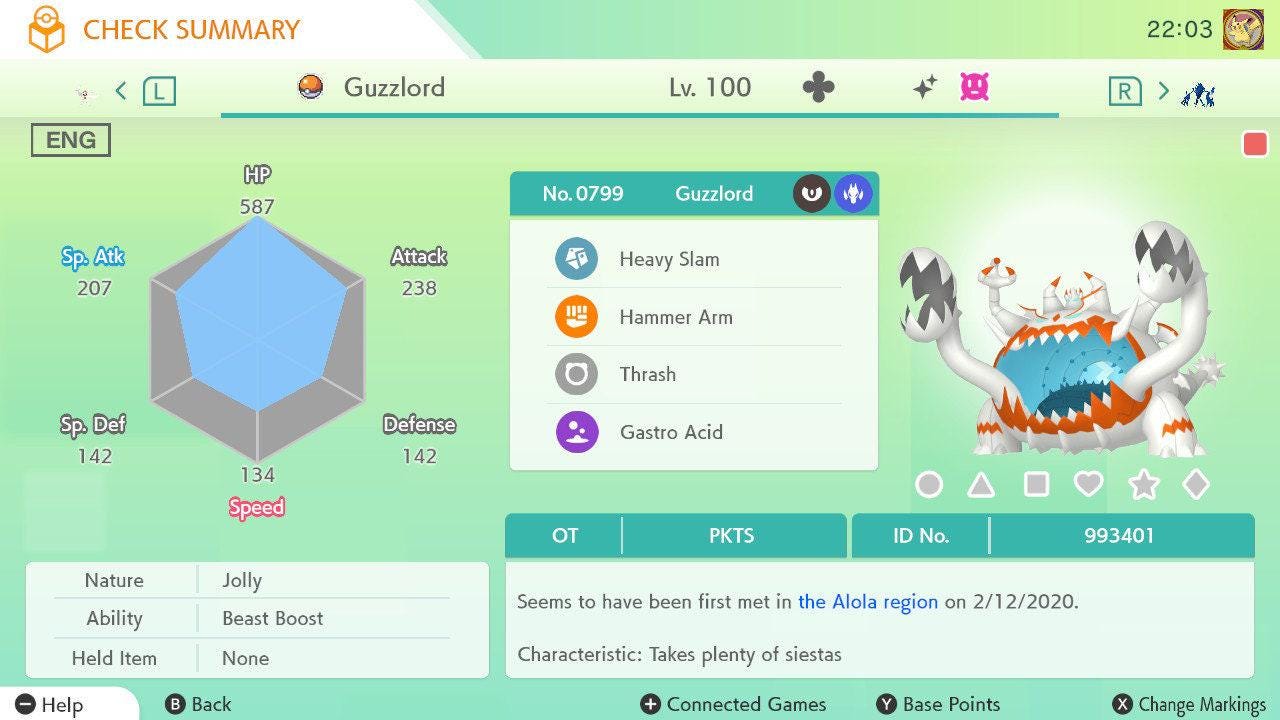 Shiny GUZZLORD Pokémon HOME 6IV Competitive Battle Ready – Pokémon HOME Transfers Pokémon card photo