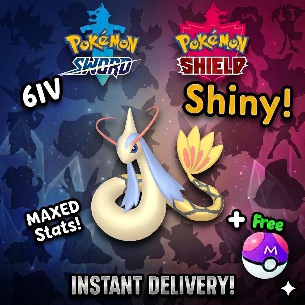 Shiny Milotic Pokemon Sword Shield 6IV Competitive Battle Ready – Sword & Shield Pokémon card photo