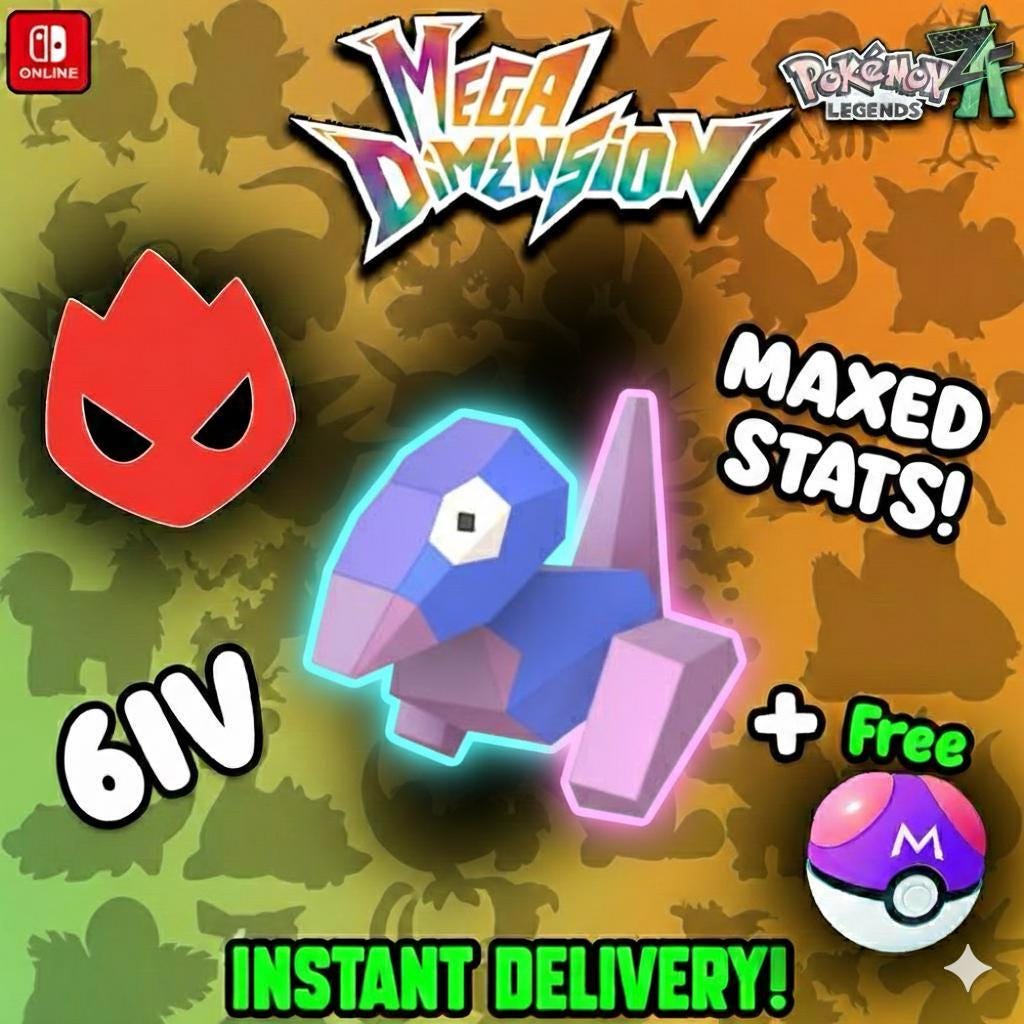 Shiny Alpha Porygon Pokemon Legends Za Mega Dimension DLC 6IV Competitive Battle Ready Pokémon card photo