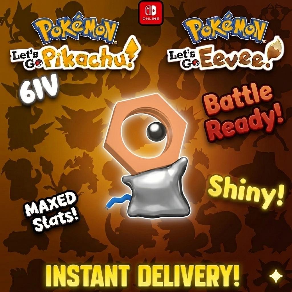 SHINY 6IV Meltan Event Pokémon Lets Go Pikachu Eevee 6IV Competitive Battle Ready – Exclusive Event Pokémon Pokémon card photo
