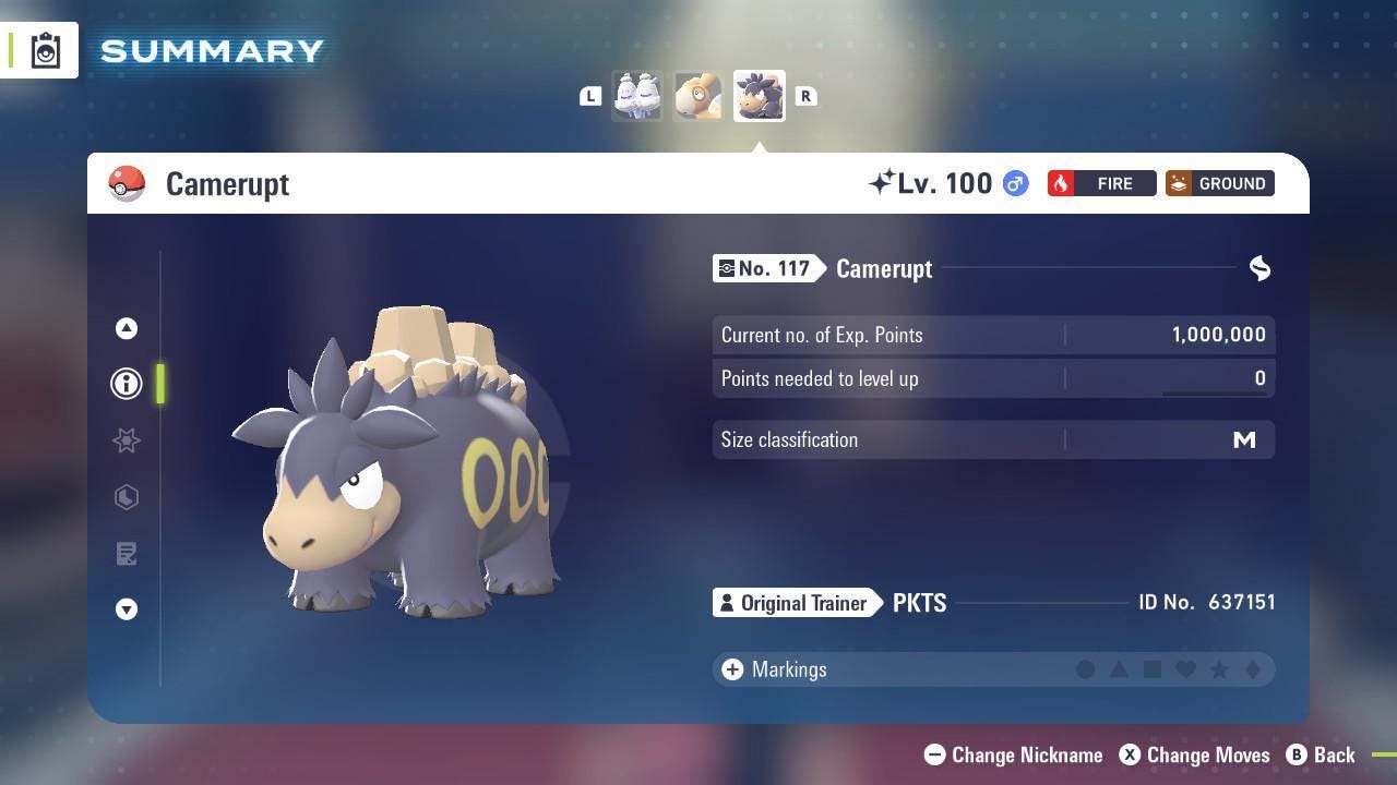 Фото покемона Блестящий CAMERUPT Pokémon Legends ZA 6IV Готов к соревновательным битвам 3