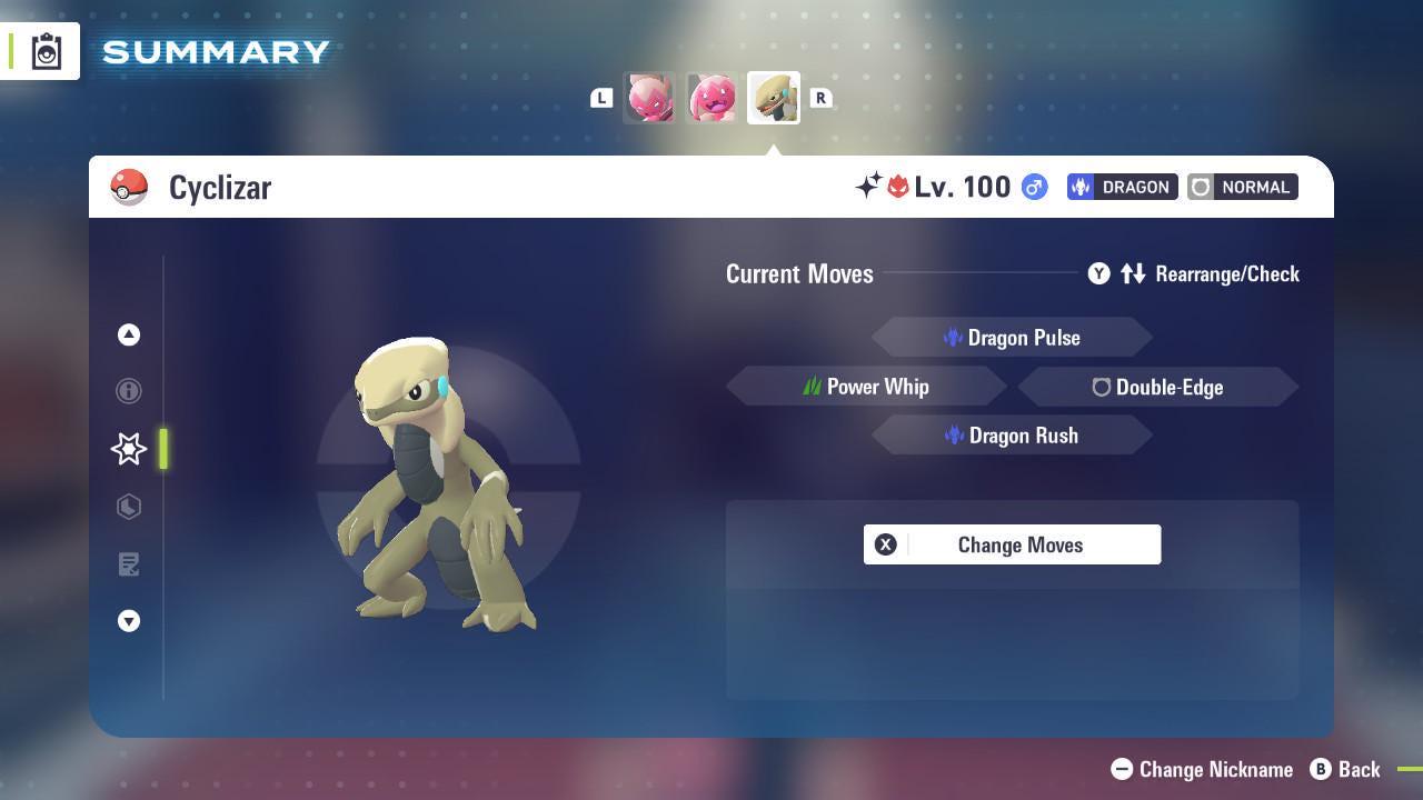 Foto de la carta Pokémon Shiny Alpha Cyclizar Pokémon Legends ZA Mega Dimension DLC 6IV Listo para el Combate Competitivo 4