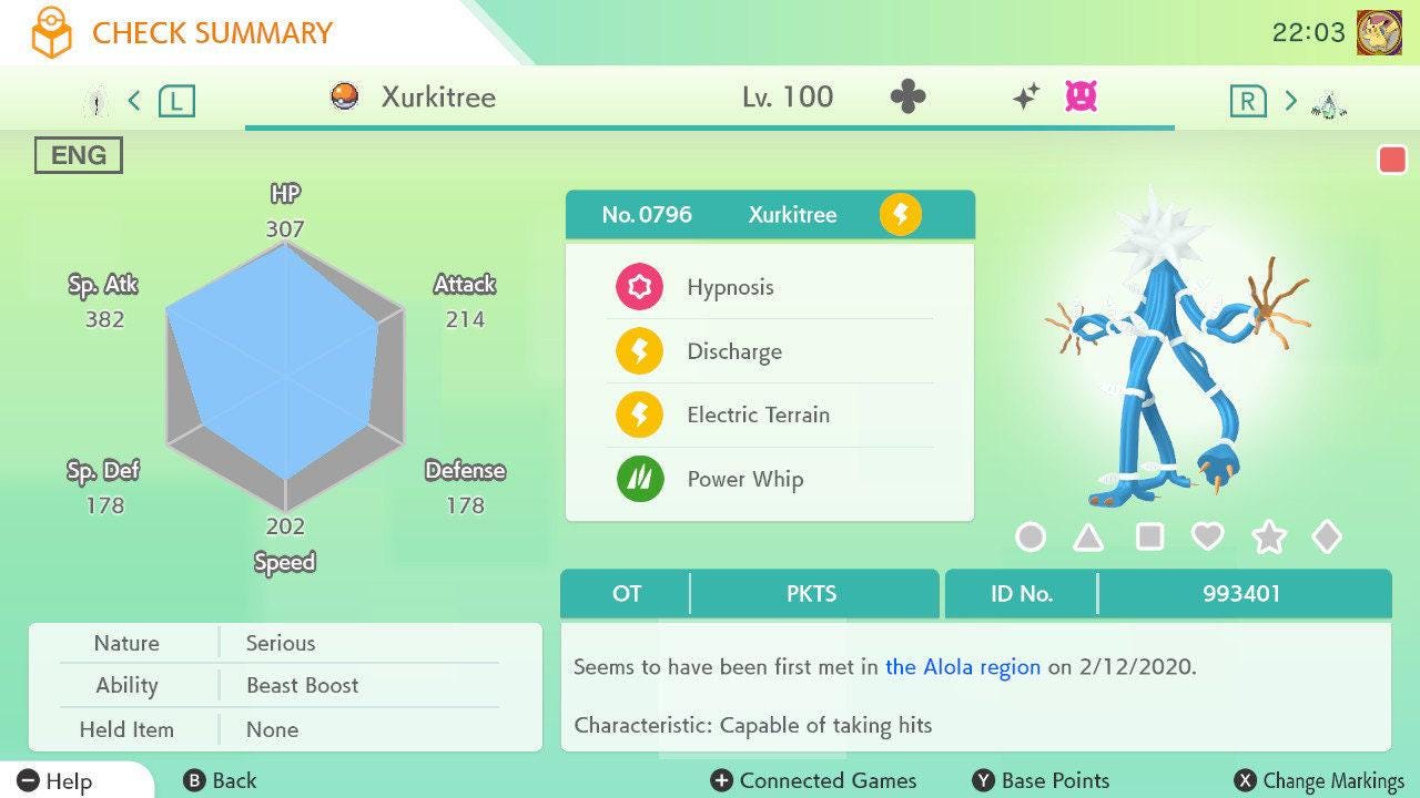 Shiny XURKITREE Pokémon HOME 6IV Competitive Battle Ready – Pokémon HOME Transfers Pokémon card photo