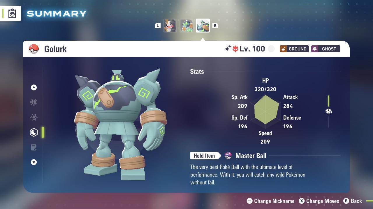 Foto de la carta Pokémon Shiny Alpha Golurk Pokemon Legends Za Mega Dimension DLC 6IV Listo para el Combate Competitivo 2