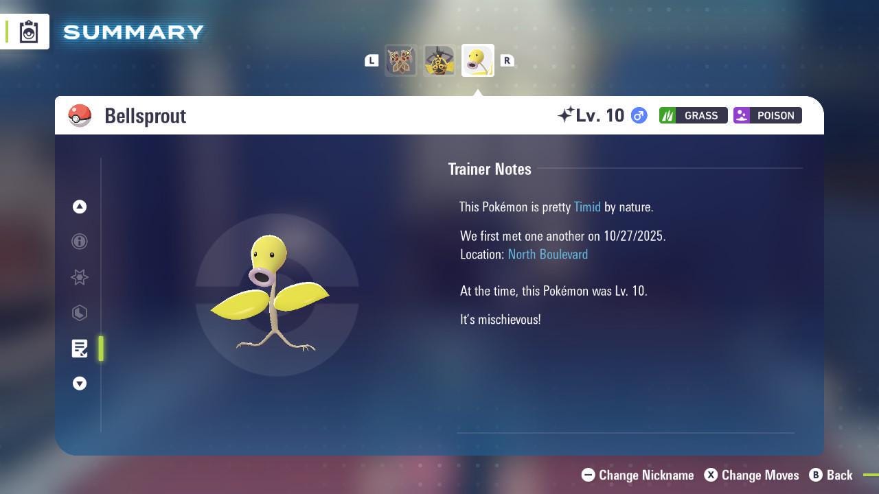 Фото покемона Shiny BELLSPROUT Pokémon Legends ZA 6IV Готов к соревновательным боям 4
