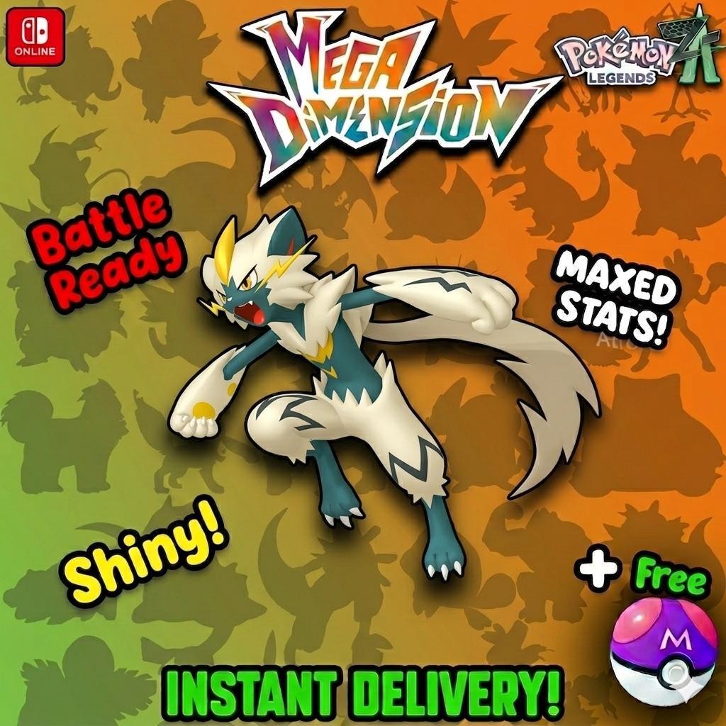 Shiny Zeraora Pokemon Legends Za Mega Dimension DLC 6IV Competitive Battle Ready – Pokémon Legends Z-A Pokémon card photo