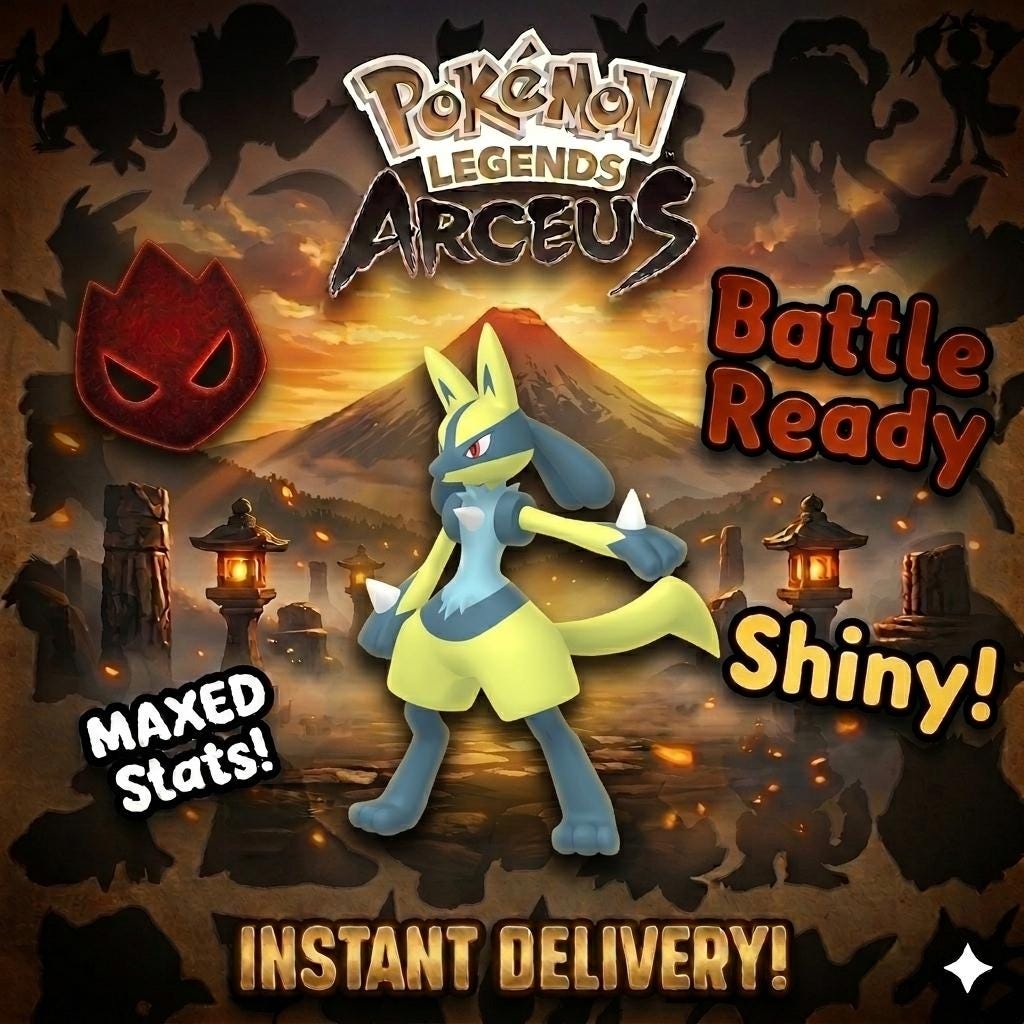 Shiny Alpha Lucario Pokemon Legends Arceus 6IV Competitive Battle Ready – Legends Arceus Pokémon card photo