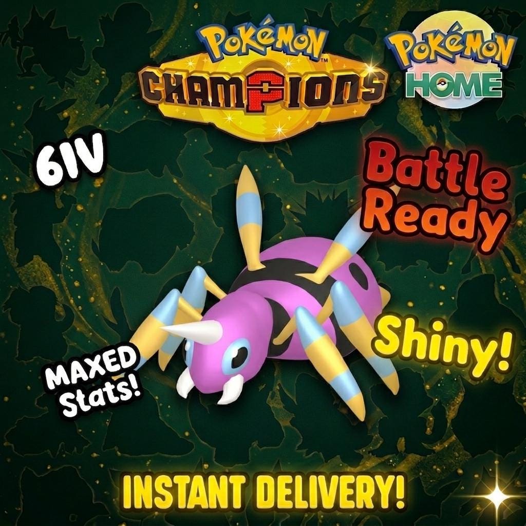 Shiny Ariados Pokémon Champions 6IV Competitive Battle Ready – Champions Pokémon card photo