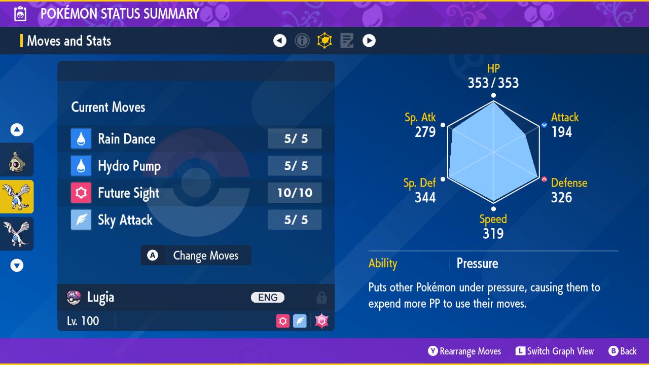 Shiny LUGIA Pokémon Scarlet and Violet 6IV Competitive Battle Ready Pokémon card photo 3