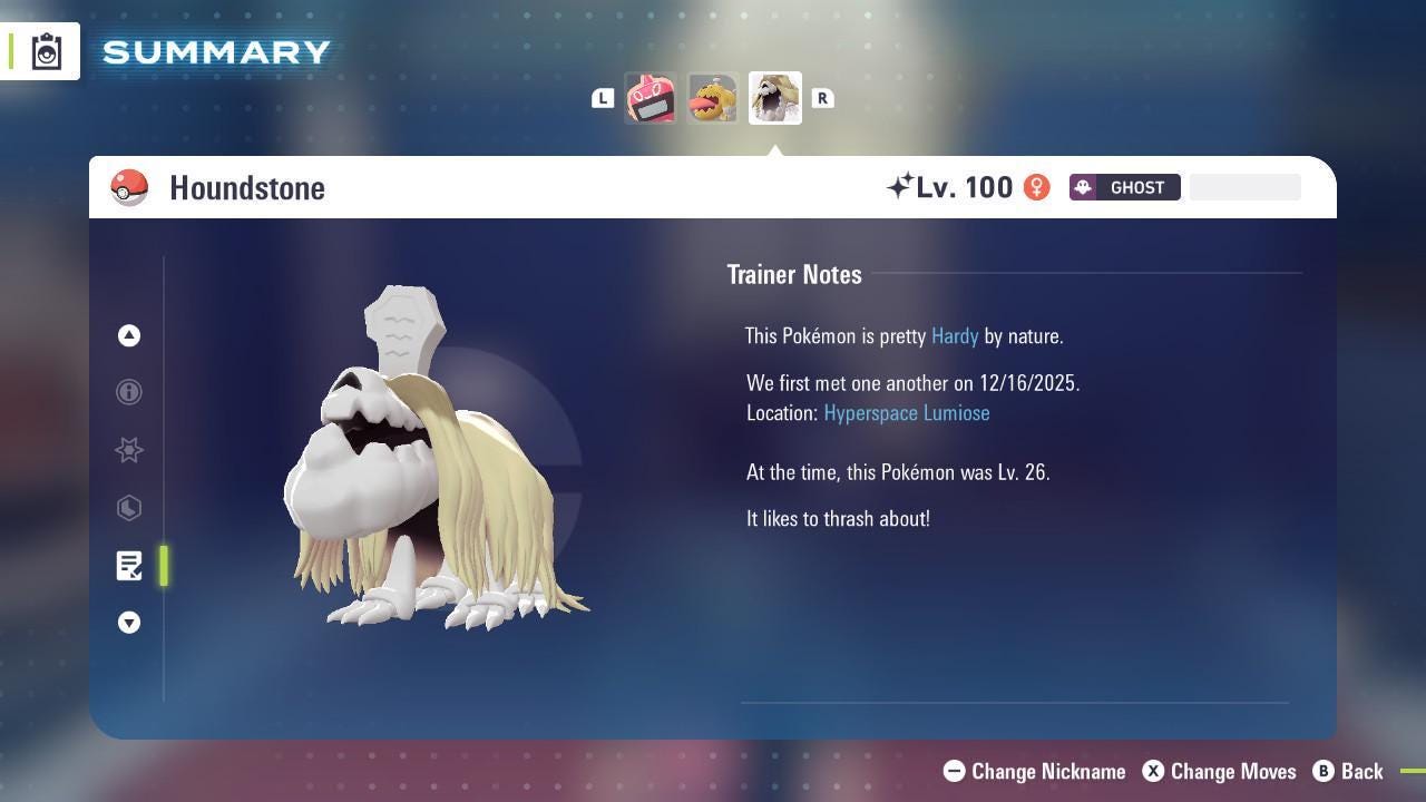 Shiny Houndstone Pokemon Legends ZA Mega Dimension DLC 6IV Competitive Battle Ready Pokémon card photo 4