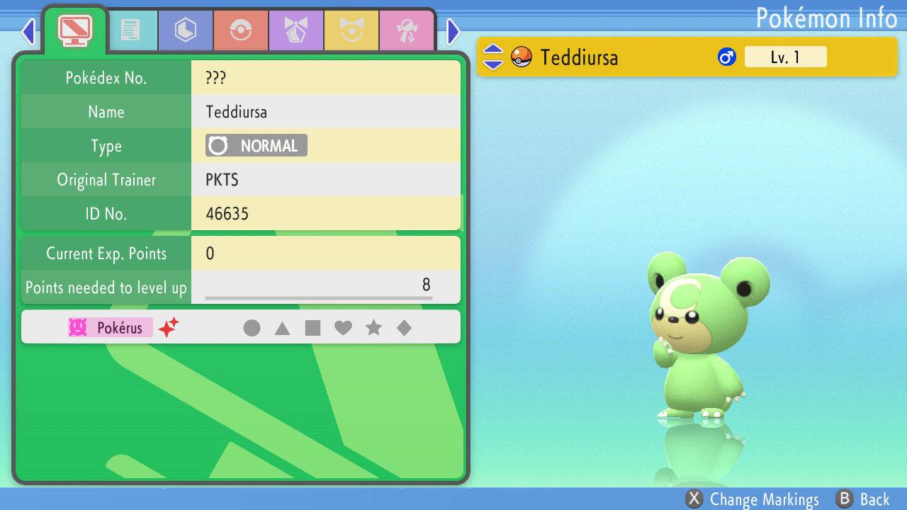 SHINY 6IV TEDDIURSA Pokemon Brilliant Diamond Shining Pearl 6IV Competitive Battle Ready – Brilliant Diamond & Shining Pearl Pokémon card photo