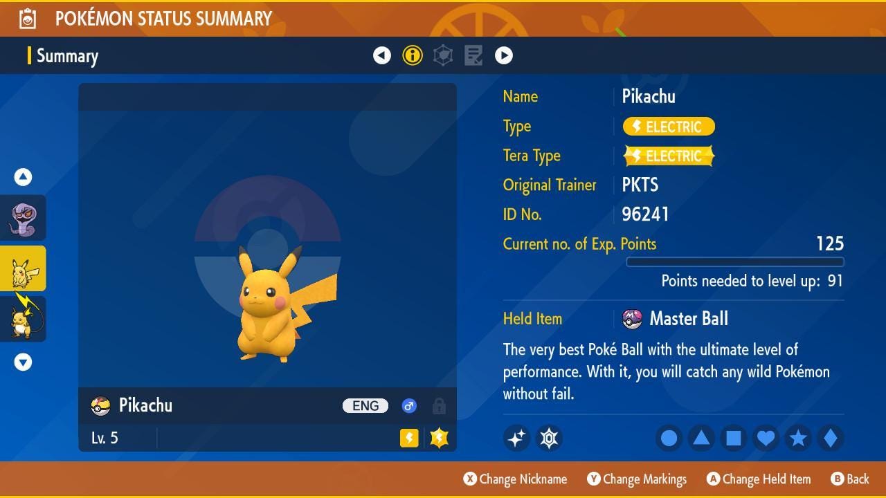 Фото покемона Блестящий PIKACHU для Pokémon Scarlet and Violet 6IV, готовый к соревновательным боям 2