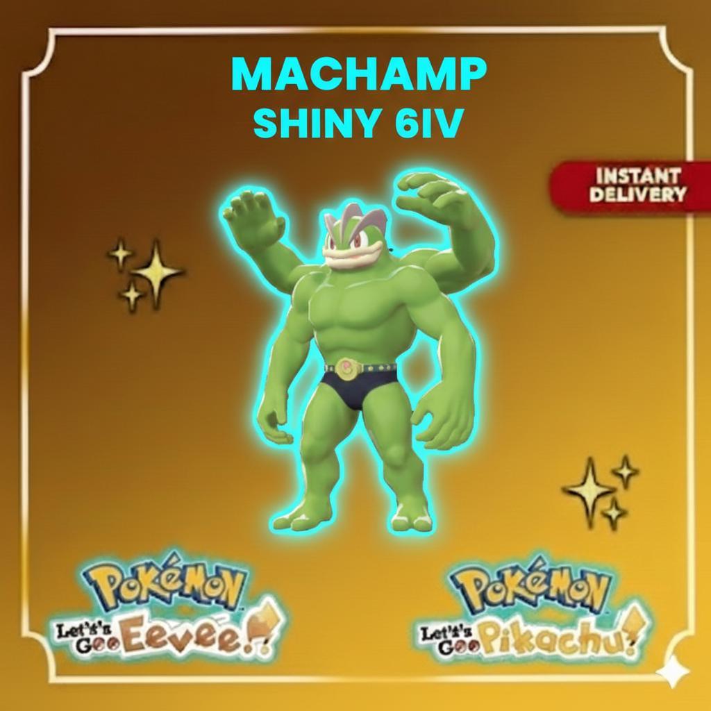 Shiny MACHAMP Pokémon Lets Go Pikachu Eevee 6IV Competitive Battle Ready – Pokémon Let's Go Pokémon card photo