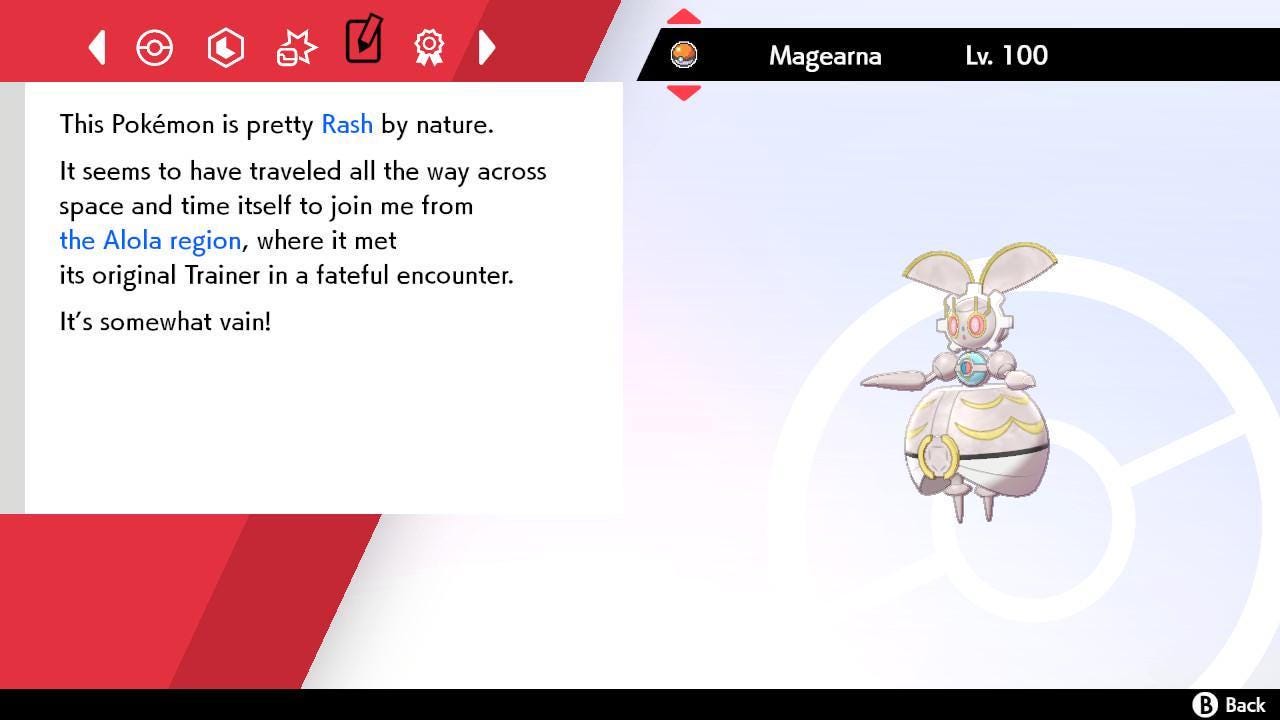 Non Shiny MAGEARNA Pokemon Sword Shield 6IV Competitive Battle Ready Pokémon card photo 4
