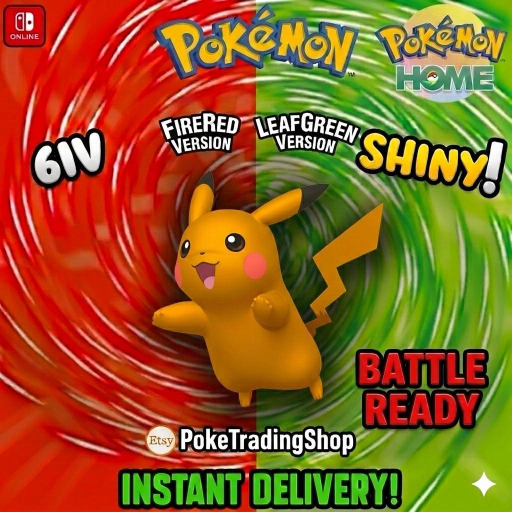 SHINY PIKACHU Pokémon FireRed LeafGreen 6IV Competitive Battle Ready Pokémon card photo