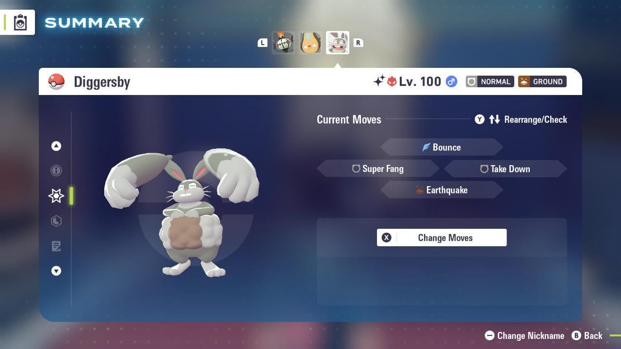 Foto de la carta Pokémon Shiny Alpha Diggersby Pokémon Legends ZA 6IV Listo para la batalla competitiva 3