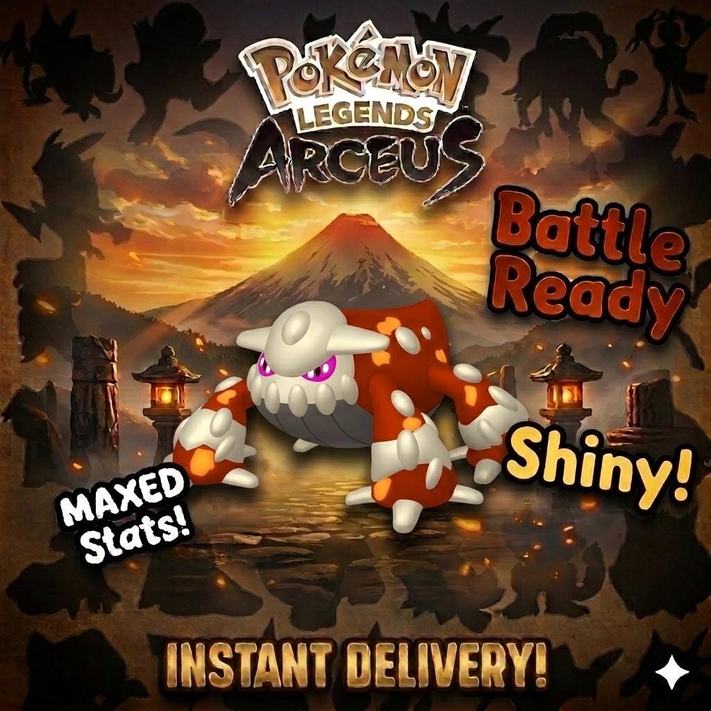 Shiny HEATRAN Pokemon Legends Arceus 6IV Competitive Battle Ready – Legends Arceus Pokémon card photo