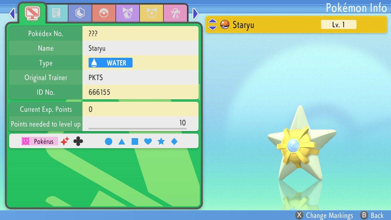 SHINY 6IV STARYU Pokémon Brilliant Diamond and Shining Pearl 6IV Competitive Battle Ready – Brilliant Diamond & Shining Pearl Pokémon card photo