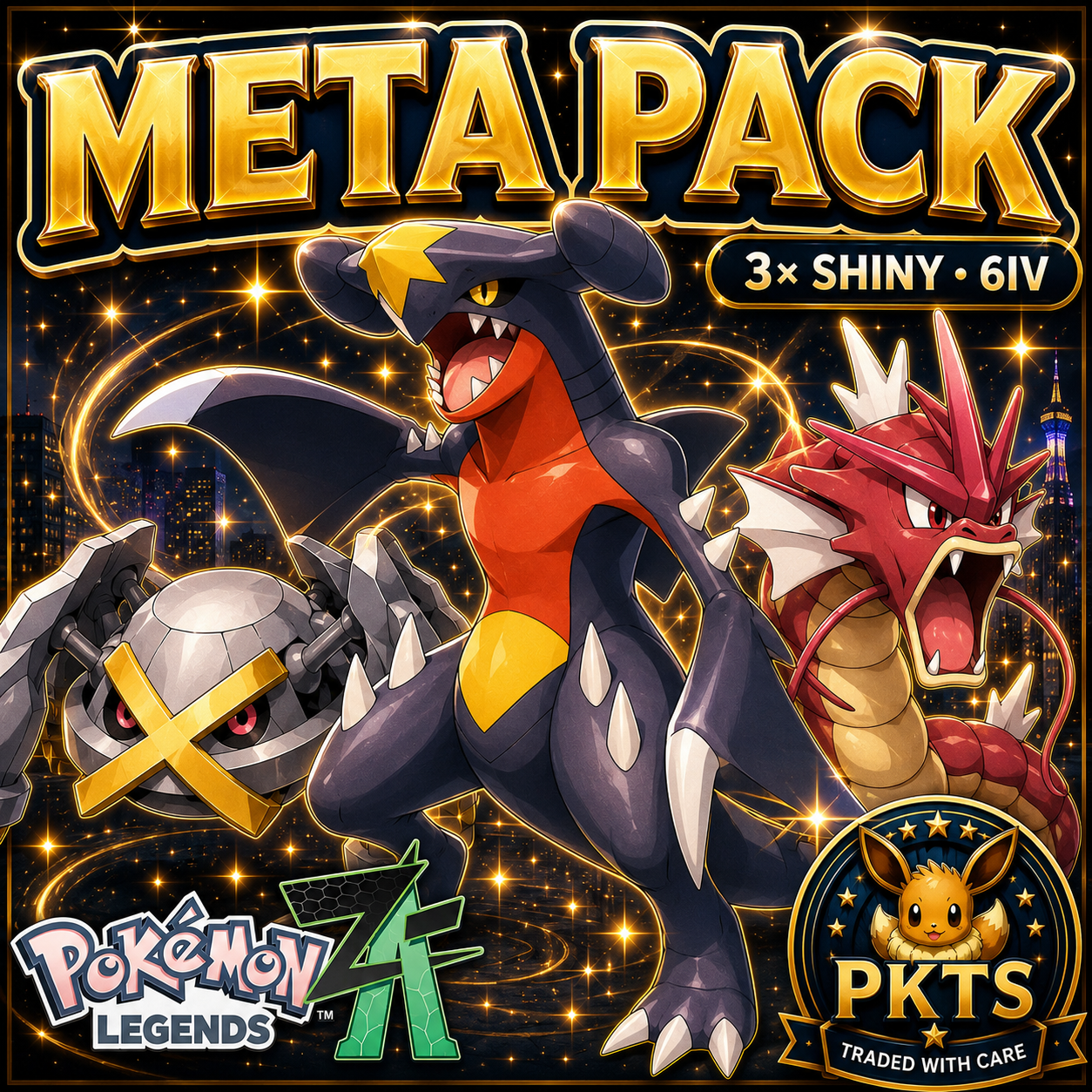Shiny Ranked Team Pokemon Legends ZA, Garchomp Metagross Gyarados 6IV Battle Ready, Competitive Pokemon Team Bundle, Pokemon Trade Pokémon card photo