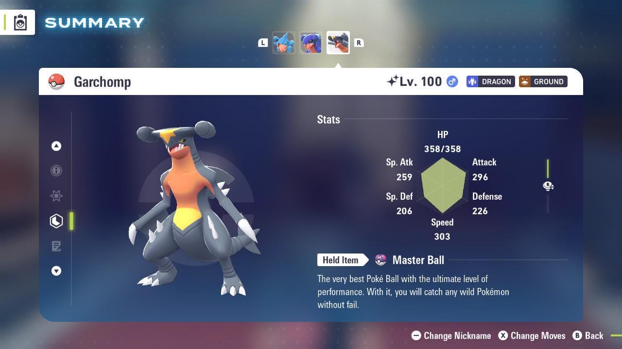 Shiny GARCHOMP Pokémon Legends ZA 6IV Competitive Battle Ready Pokémon card photo 2
