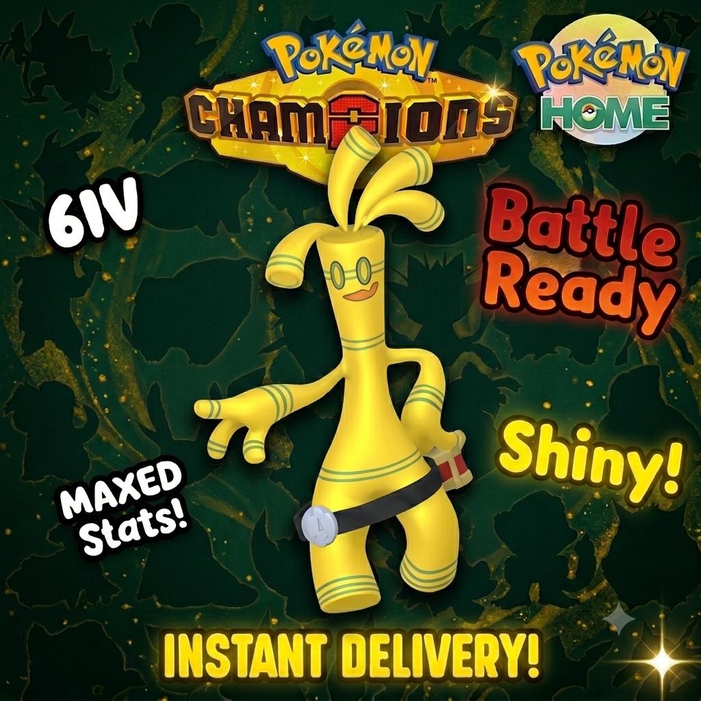 Foto de la carta Pokémon Gholdengo variocolor Pokémon Campeones 6IV competitivo listo para la batalla