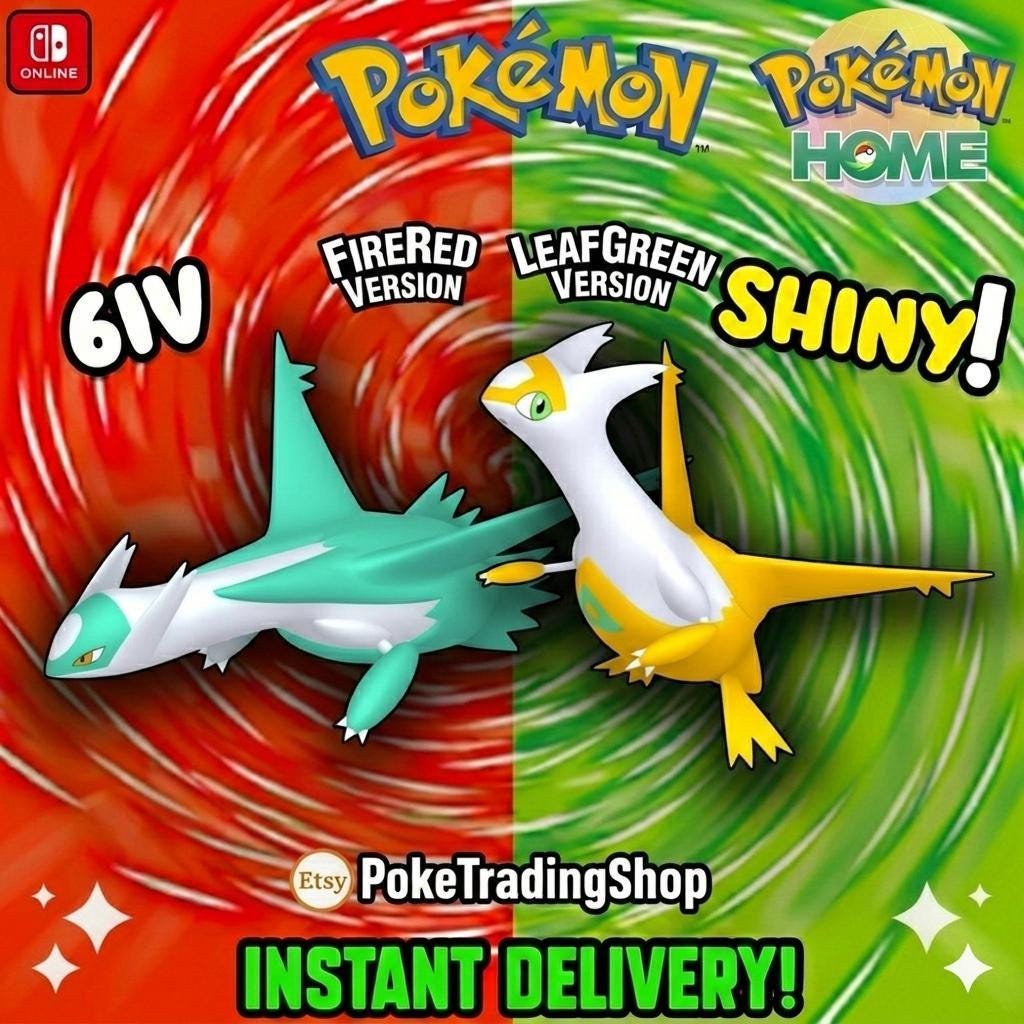 Foto de la carta Pokémon Pokémon FIRERED LEAFGREEN Auténtico LEGENDARIOS Shiny Latios Latias Transferencia a Pokemon Home Switch 2 30º Aniversario