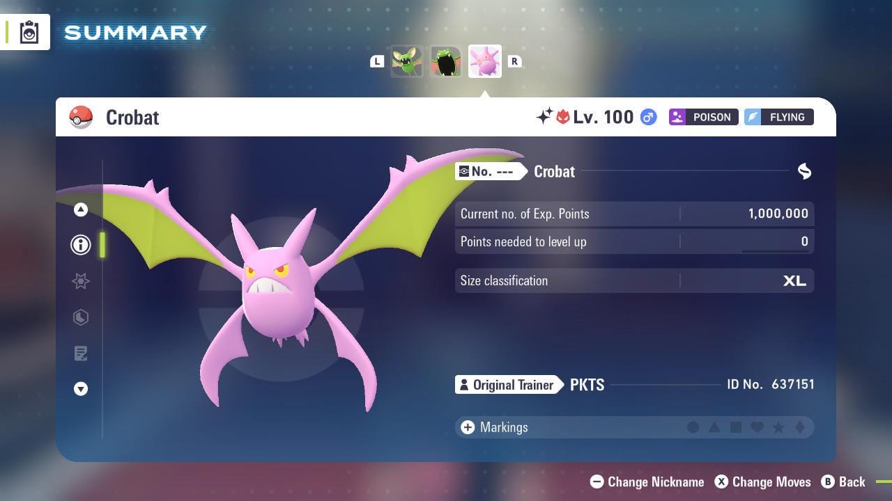 Shiny Alpha Crobat Pokemon Legends Za Mega Dimension DLC 6IV Competitive Battle Ready Pokémon card photo 3