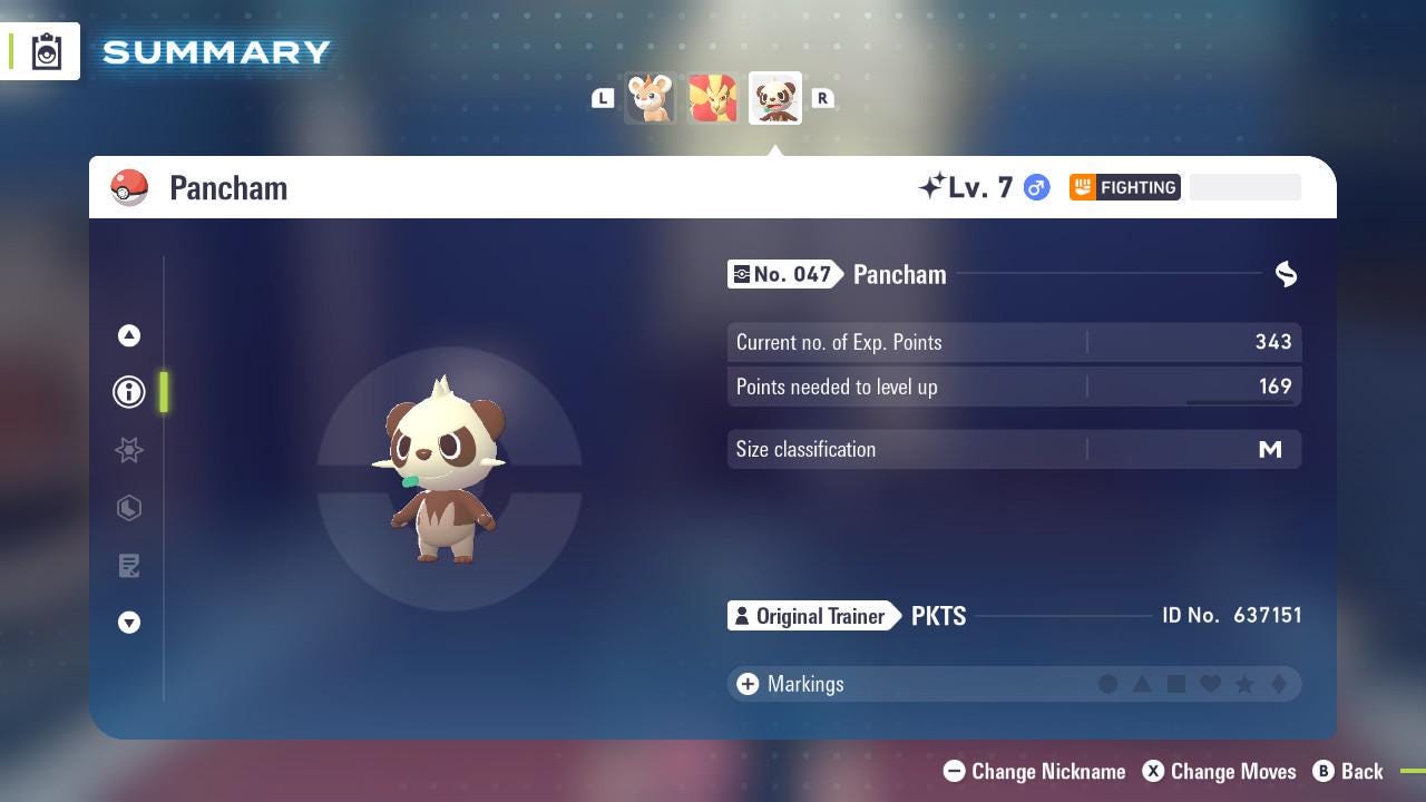 Foto de la carta Pokémon Shiny PANCHAM Pokémon Legends ZA 6IV Listo para la Batalla Competitiva 2