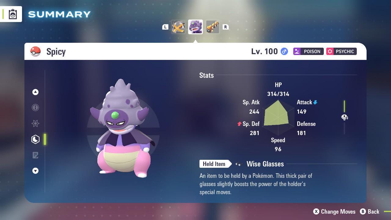 Foto de la carta Pokémon Pokemon Za No Variocolor GALARIAN SLOWKING Pokémon Legends ZA 6IV competitivo listo para la batalla 2